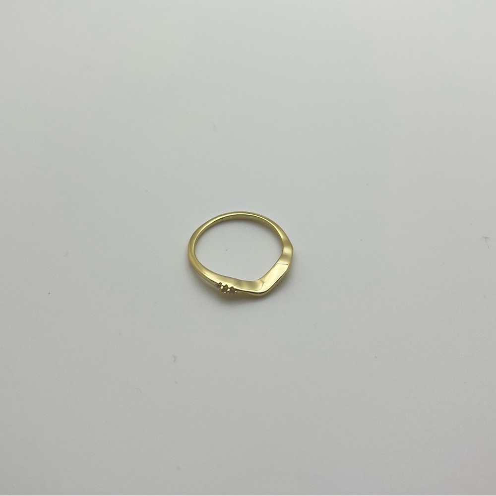 Thin Stacking Ring - Wavy Gold Ring - Minimalist … - image 7